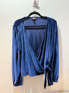 Whistles Navy Blue Velvety Top